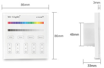 Mi Light Panel ścienny 4 strefowy LED RGBW | B3