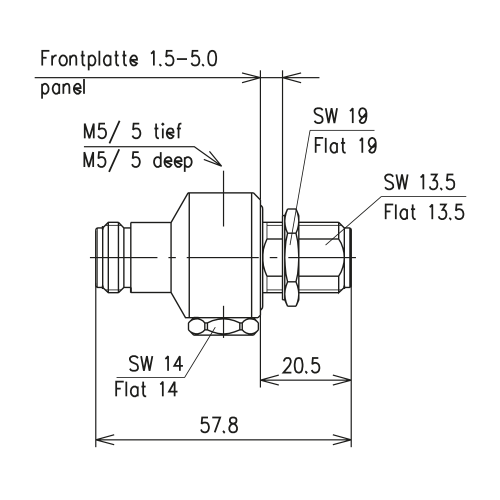 Odgromnik gazowy N F-F panelowy, DC- 2,7GHz SPINNER