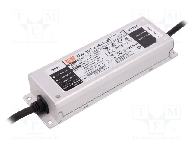 Zasilacz LED Mean Well ELG-100-24A-3Y | 96W 24V 4A IP65