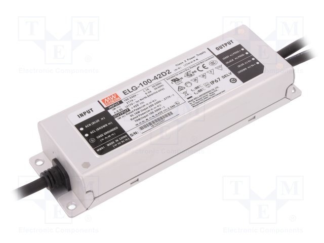 Zasilacz LED Mean Well ELG-100-42D2 | 96W 42V 2.3A IP67