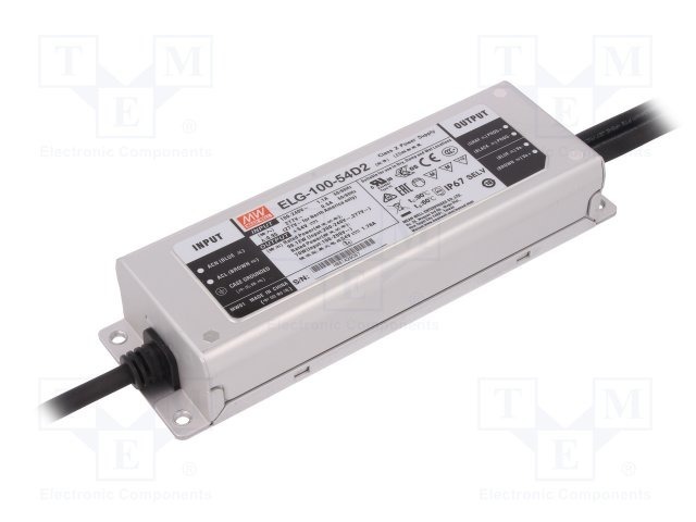 Zasilacz LED Mean Well ELG-100-54D2-3Y | 96W 54V 1.8A IP67