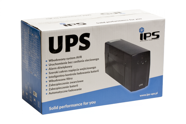 Zasilacz awaryjny UPS IPS 600VA 360W 2X 230V + USB