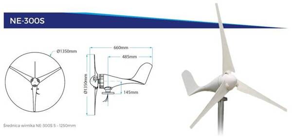 Zestaw zasilania hybrydowego #7N | OPRAWA LED 40W | PANEL FOTOWOLTAICZNY | Turbina wiatrowa